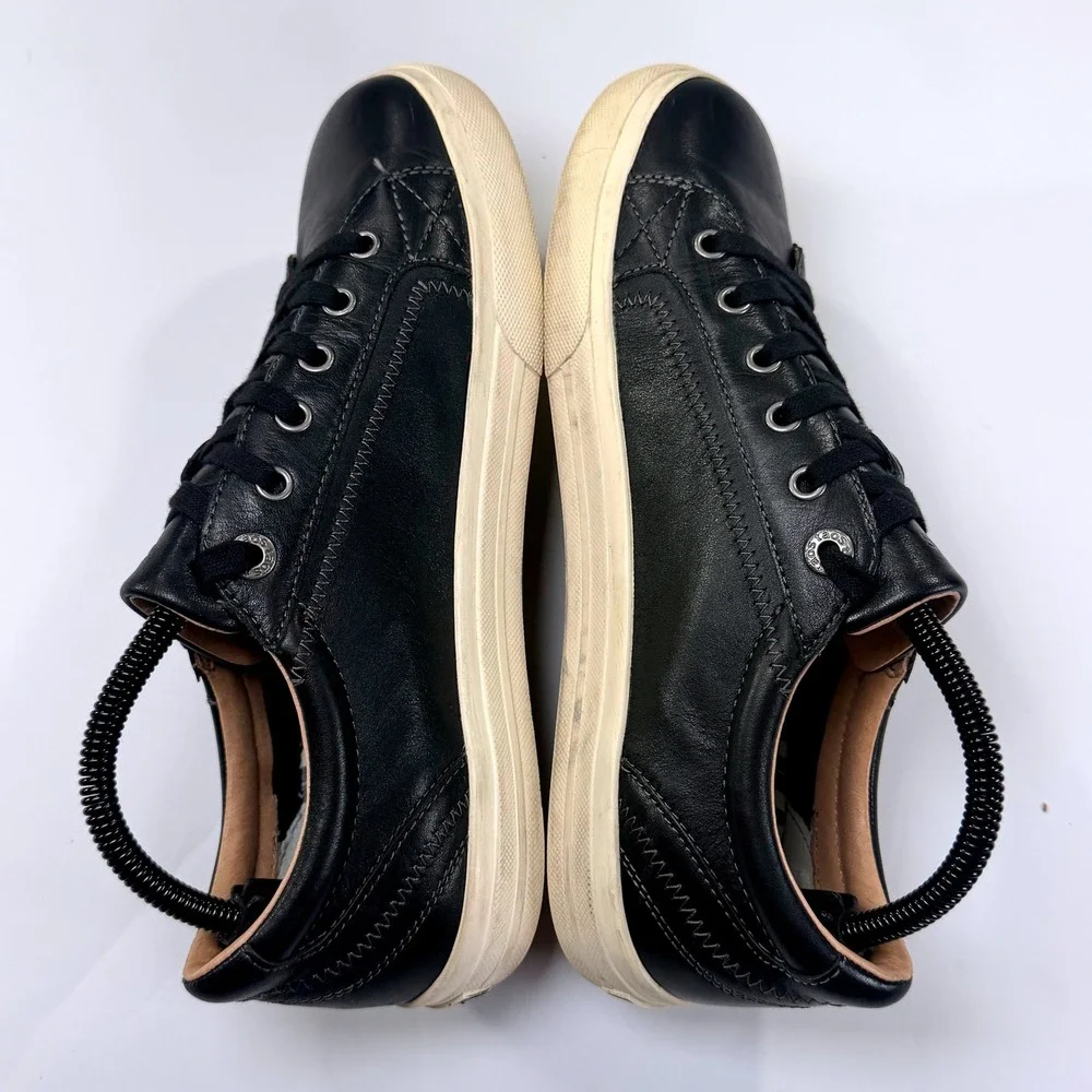 Taos Plim Soul Lux Sneakers Womens 10W Black Leather Low Top Comfort Shoes